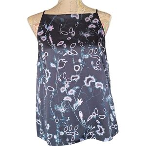 NWT NORDSTROM Size Small  Navy Blue Purple Squareneck Satin Camisole Whimsigoth